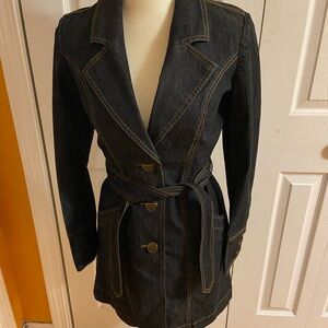 Bisou Bisou Black Jean Jacket Belted Waist